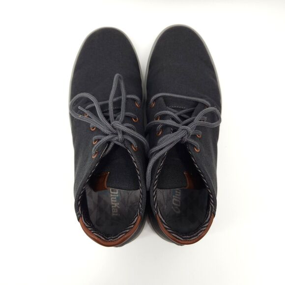 OluKai Nana Hele Waiapo Shoes Mens 10.5 Dark Wood Grey Canvas Chukka Boots main image 4
